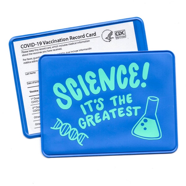 Vaccination Card Cover, Covid-19 Vaccine Card Protector, vaccine passport, cdc, Card Sleeve, Vaccination Case Holder, pro-vaccine | Science!