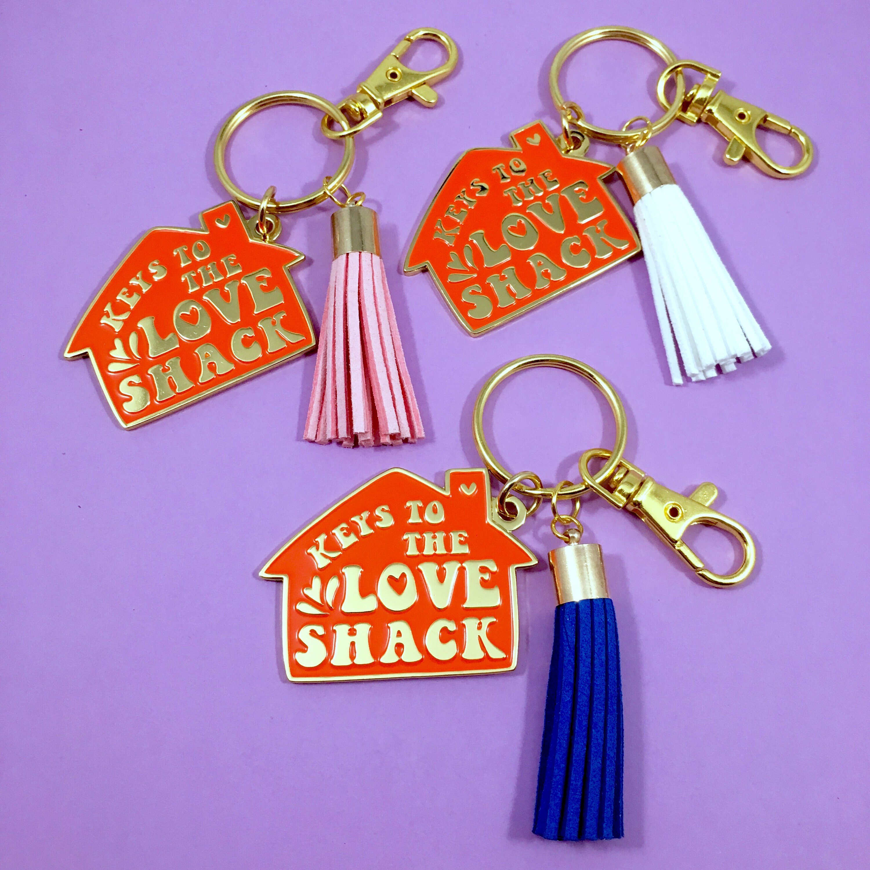 Love Shack Keychain RED Tassel Keychain Enamel Keychain Etsy