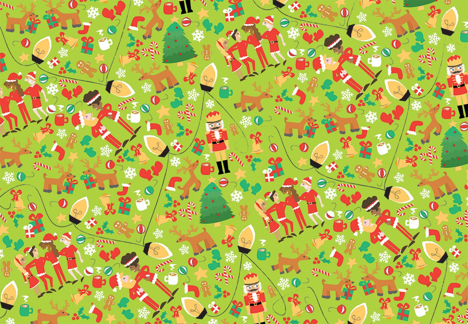 Santa Fun Gift Wrap Christmas Wrapping Paper, Cute Holiday Wrapping