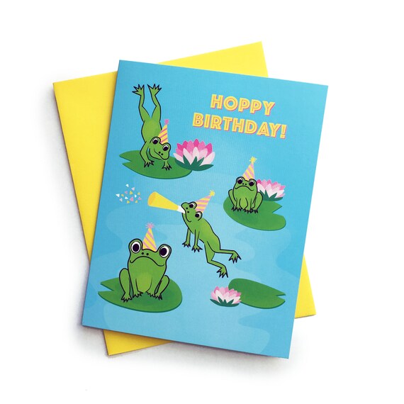 Carte D Anniversaire Hoppy Carte De Grenouille Joyeux Etsy Carte D Anniversaire Hoppy Carte De Grenouille Joyeux Etsy