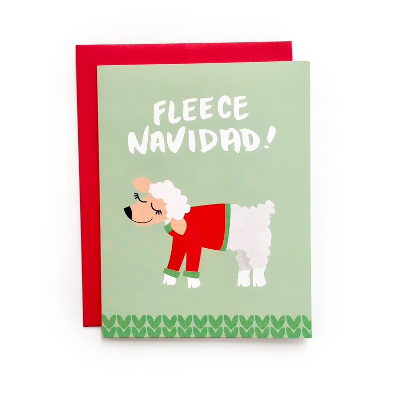 Fleece Navidad Card holiday card, christmas card, xmas card, merry christmas, funny holiday card image 1