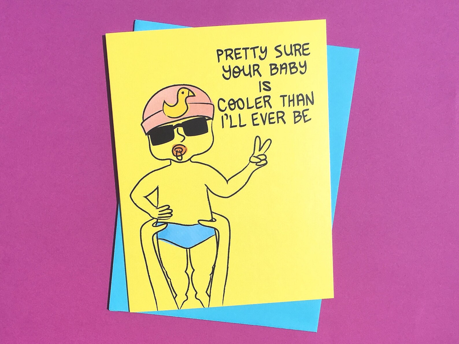 Cool Baby Card Baby Shower Card New Baby Cute Baby Card Etsy