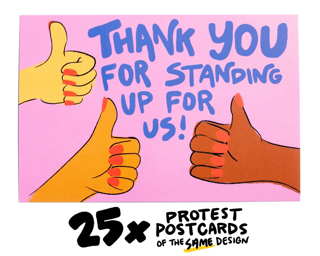 Thanks for Standing up for Us 25x PROTEST POSTCARDS Etsy