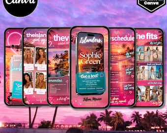 Island Inspired Weekend Invitation Animated Travel Itinerary Girls Trip Vacation Schedule Planner Template Event Itinerary Bachelorette