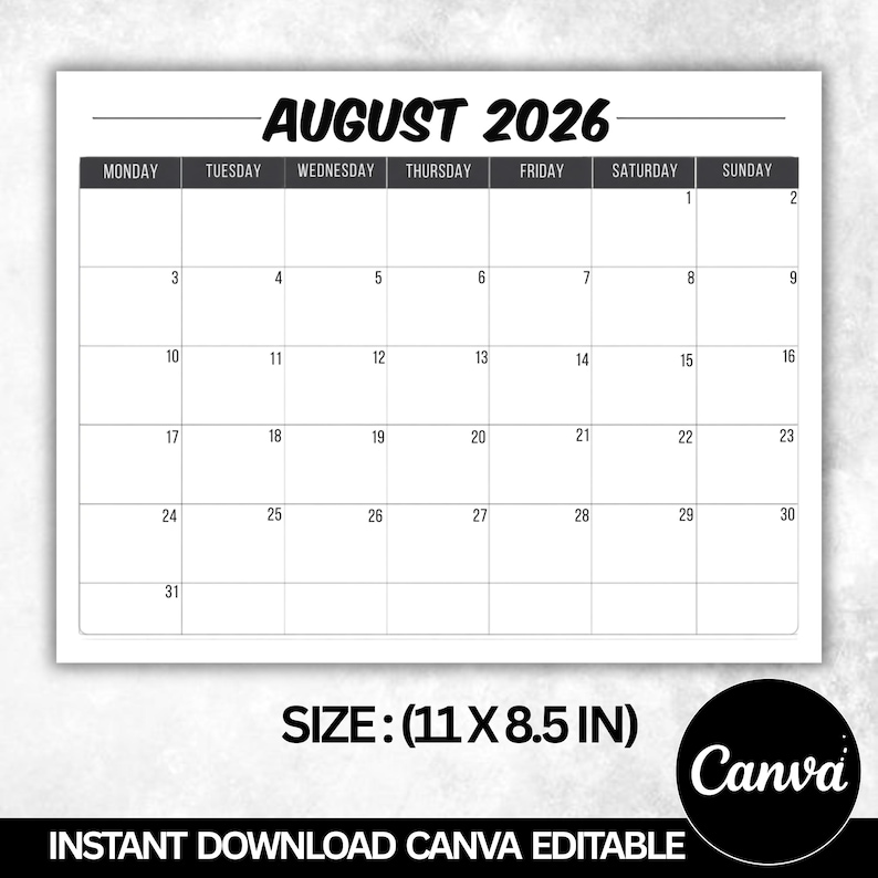 2026 August Calendar With Holidays , August Calendar Printable , Sunday ...