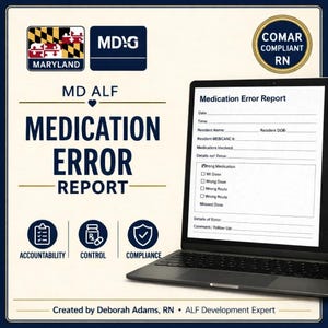Formulaire de rapport d'erreur de médication pour le Maryland ALF