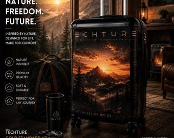 Techture Sunrise Berglandschaft Koffer | Malerisches Reisegepäck