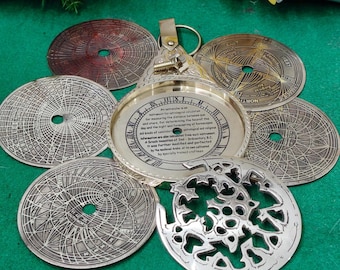 Vintage Astrolabium Instrument, Antikes Messing Astronomie Werkzeug, Mittelalterliches Navigations Dekor, Nautisches Entdecker Geschenk, Historisches Instrument