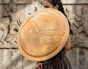 Altgriechische Kriegerin Art Print, Spartan Shield Maiden Poster, Gladiatorin Wandkunst, Mythologie Fantasy Dekor