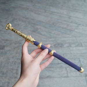 Miniature Chinese Ring Pommel Decorative Display Ornament, Patterned Metal Collectible