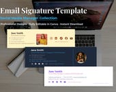 Email Signature Template Canva | Social Media Manager | Gmail Outlook | Professional Editable Bundle | Instant Download