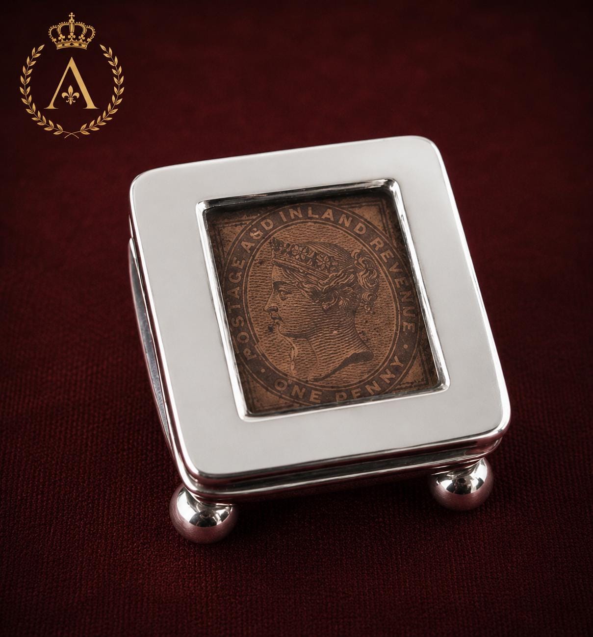 Antique Sterling Silver Stamp Box Levi & Salaman Birmingham 1900 Hallmarked Edwardian Desk Accessory