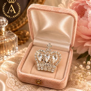 Katharina II Monogramm Kronenbrosche | Österreichisches Kristall Miniatur Replikat Juwel (Boxed)
