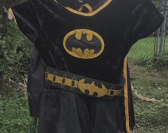 Vinatge Rubies DC Comics Batgirl Costume Dress Cape Mask Girls Small S