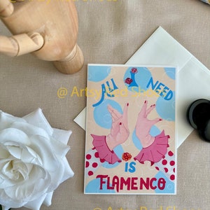 Alle Gelegenheiten 17x2cm Grußkarte, Polkadot Kleid, Flamencotänzerin, Frauen Power