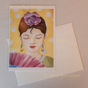 Bunte jeden Anlass Karte, Aquarell Portrait Malerei, Frauen Tänzer Bild