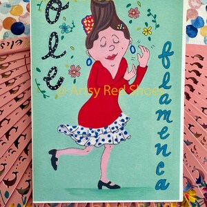 Spanish girl, 5x7&#39; any occasion greeting card, gift for her notecard,