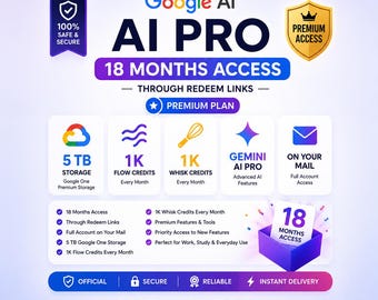 Google Gemini Advanced AI Pro | 18 Months Premium Acess | Instant delivery