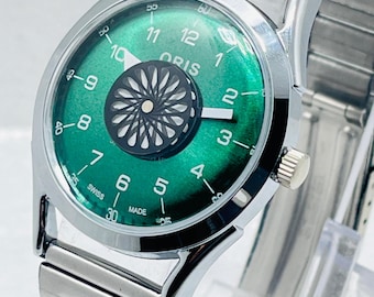 ORIS メンズ 手巻き腕時計 グリーン ヴィンテージ レア ORIS グリーンダイヤル 機械式 手巻き ST-96 スイス
