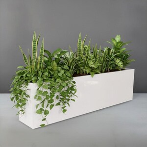 Jay scotts hudson extra long rectangle fiberglass planter 100in