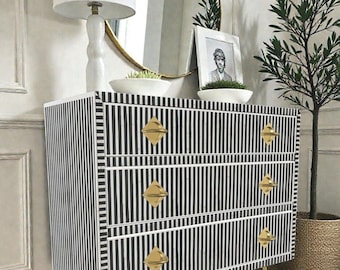 Jabrix waterfall 3-drawer inlay chest of drawers