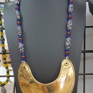 Brass Gorget with Lewis and Clark style Trade Beads