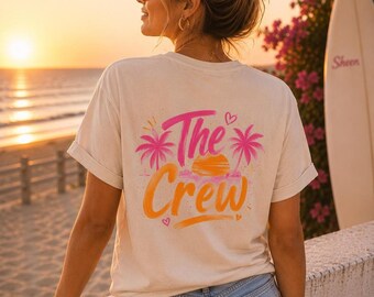 Camiseta del grupo The Bride & The Crew JGA, camiseta de tejido grueso, camiseta unisex de cuello redondo Gildan® 5000 de algodón resistente.