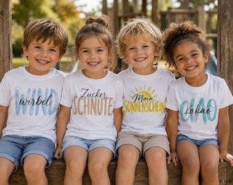 Camiseta personalizada para niños pequeños, divertida camiseta de algodón para niños en colores brillantes.