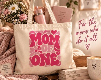 Bolso tote para mamás, 100% algodón con asas reforzadas.