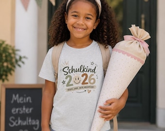 Camiseta infantil Schoolchild 2026, camiseta de cuello redondo de algodón suave para niños