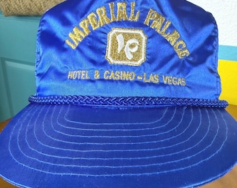 80s Imperial Palace Casino Rope Hat Blue Satin Las Vegas SnapBack *Flaws