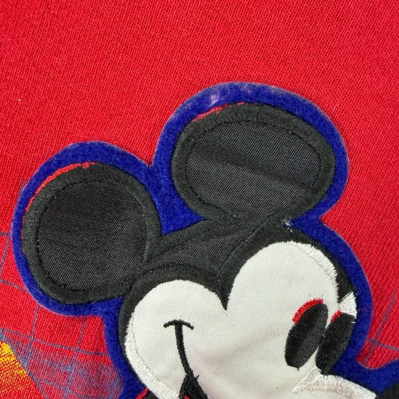 90s Mickey Mouse Sweatshirt Large Red Disney Relaxed Classic Retro USA Vintage image 4