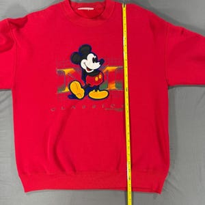 90s Mickey Mouse Sweatshirt Large Red Disney Relaxed Classic Retro USA Vintage image 8