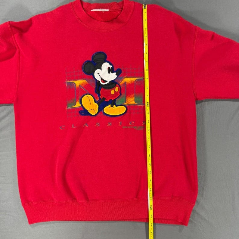90s Mickey Mouse Sweatshirt Large Red Disney Relaxed Classic Retro USA Vintage image 8