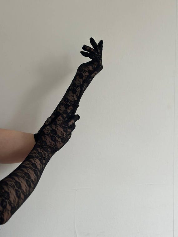 Women Lace Gloves - Long Mesh Gloves - Elegant Gothic Style Accessories