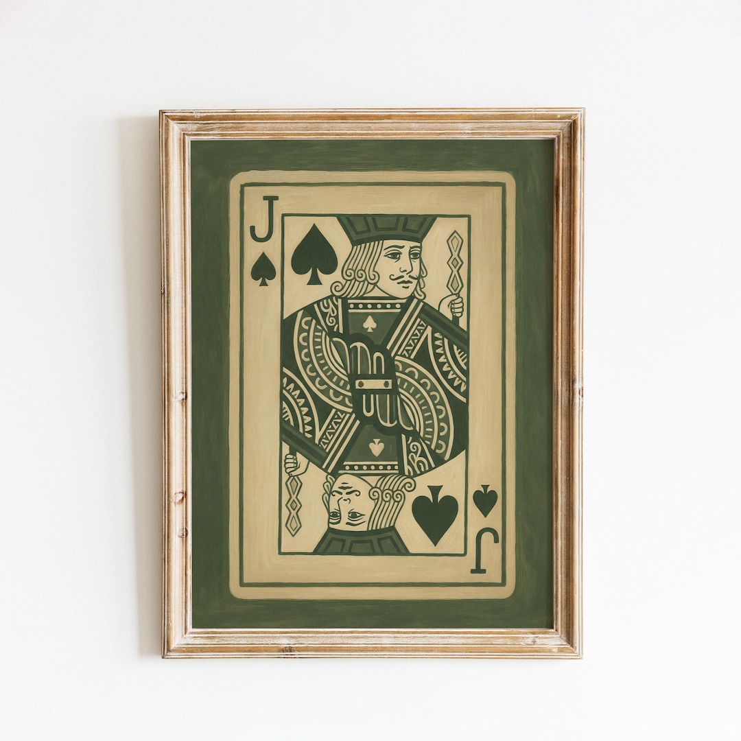 Jack of Spades Art Print – Vintage Playing Card Wall Decor - Etsy