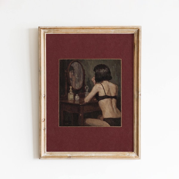 Moody Vanity Scene Print – Intimate Boudoir Wall Art