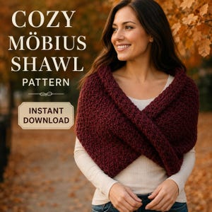 Möbius Shawl Crochet Pattern, Crochet Shawl Pattern, Wrap Shawl Pattern, Infinity Shoulder Wrap, Easy Crochet Shawl PDF