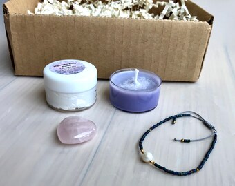 High Vibe Yogi Gift Box Mini or healing and self-care. For Boho, BFF, Yogi, Quarantine, Spiritual Healing,  Reiki