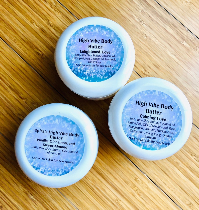 Nurturing Love High Vibe Whipped Body Butter. Vanilla, Cinnamon, sweet Almond. Raise your vibration. Yoga inspired, Spirituality, Gift image 1