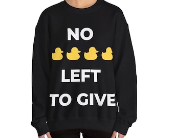 Sweater met vier gele eenden | minimalistische badeend met ronde hals | Geen eenden meer om te geven