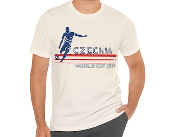T-shirt Tsjechische voetballer WK 2026 | Voetbalstrepen | Retro:
