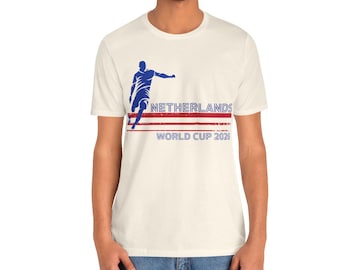 T-shirt wereldkampioenschap voetbal Nederland 2026 | Nederlandse voetbalstrepen | Retro: