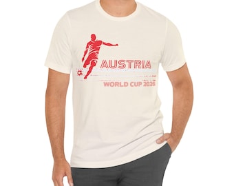 T-shirt Oostenrijk voetballer WK 2026 | Grafisch voetbalshirt | Retro: