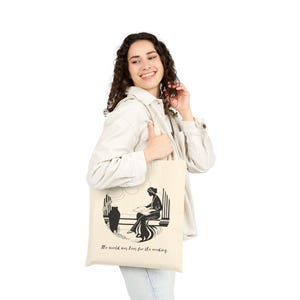 Vintage Reading Woman Tote Bag | Literary Illustration, Book Lover image 5