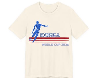 Korea World Cup 2026 voetballer-T-shirt | Voetbalillustratie | Retro: