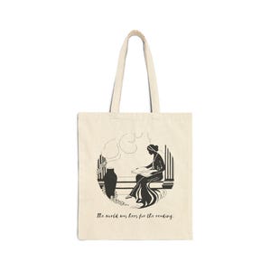 Vintage Reading Woman Tote Bag | Literary Illustration, Book Lover image 2