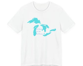 Lakes Map T-Shirt | Michigan Lakes Outline Graphic Tee