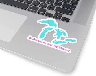 Sticker merenkaart | Pastelkleurig zomeraccent (kiss-cut)