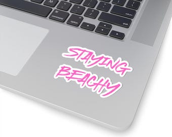 Sticker blijven Kiezelachtig | Roze Kiss-Cut-sticker met schrift